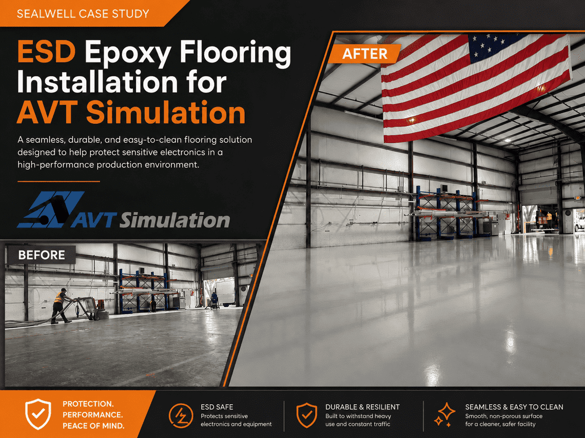 ESD Epoxy Flooring Installation for AVT Simulation